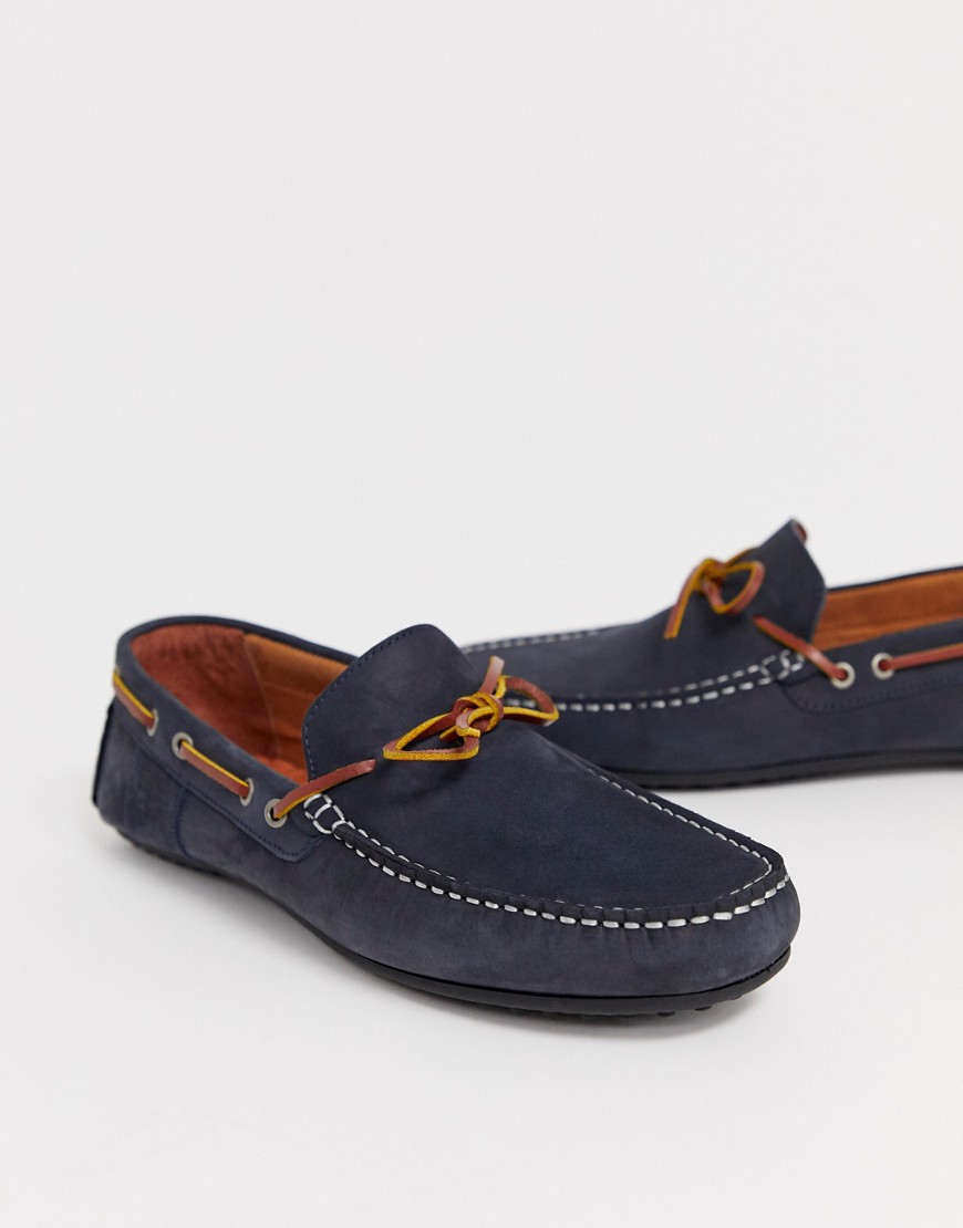 Barbour Eldon suede driving shoes in navy-Blue