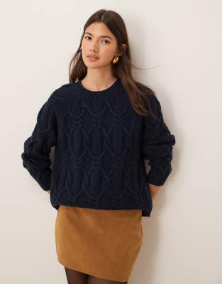 Barbour Elisha knitted jumper in navy