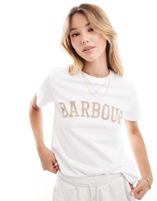 Barbour Ella collegiate logo t-shirt in white