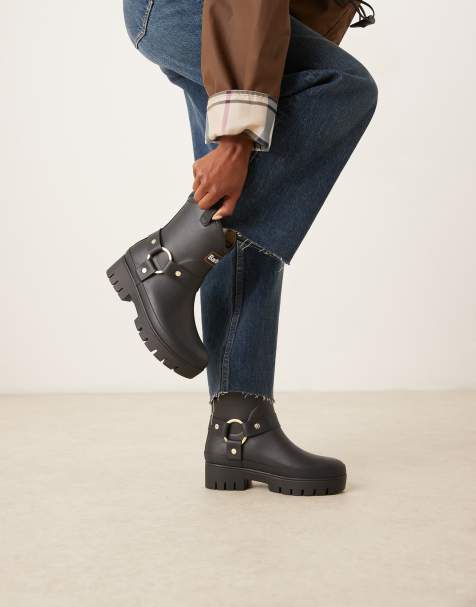 Barbour Elley harness gumboots in black - view 1