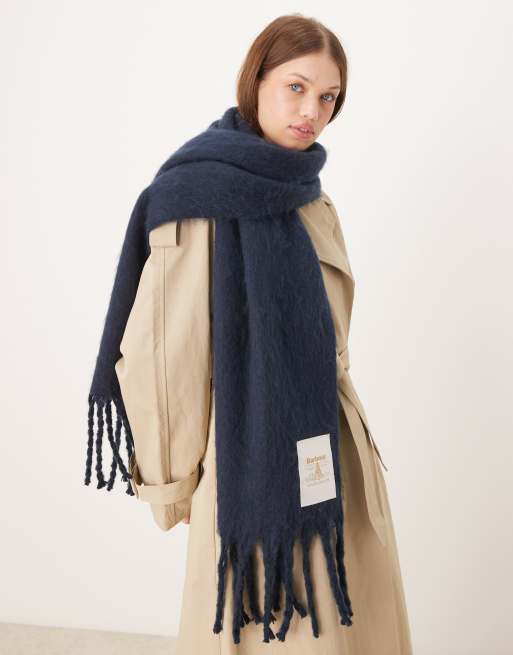 Barbour scarf navy online