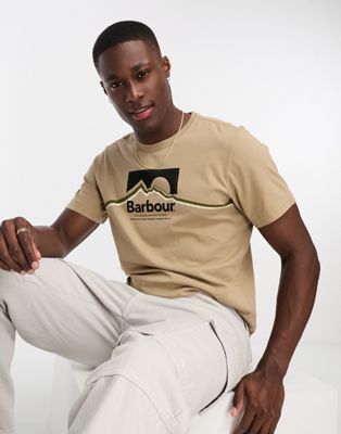 Barbour Ellonby graphic t-shirt in beige - ASOS Price Checker