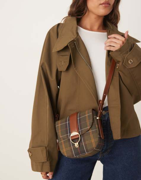 Barbour Elm tartan oversized crossbody bag in classic tartan - view 1