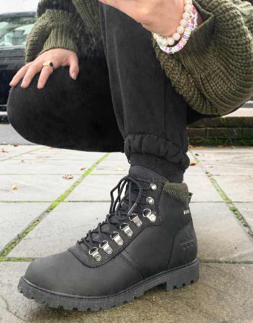 Barbour Elsdon waterproof hiker boots in black ASOS