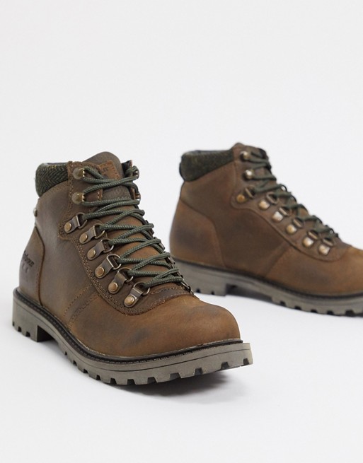 Barbour Elsdon waterproof hiker boots in rust
