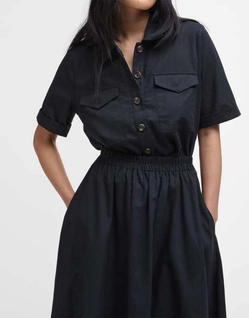 Barbour Elsie midi skirt in black - BLACK | ASOS