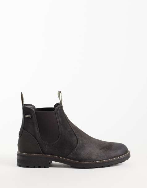 Barbour Embleton waterproof suede leather chelsea boots in brown - view 1