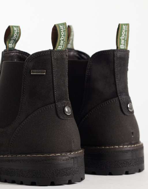 Barbour Embleton waterproof suede leather chelsea boots in brown, 2 of 4