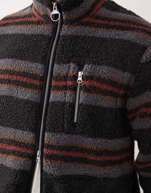 Barbour endmoor relaxed fit fleece in black mix, 5 of 5
