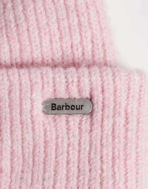 Barbour Enid oversized knit beanie in light pink, 2 of 3