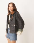 [Barbour] Barbour Erma wax jacket in black / ancient tartan 18 black