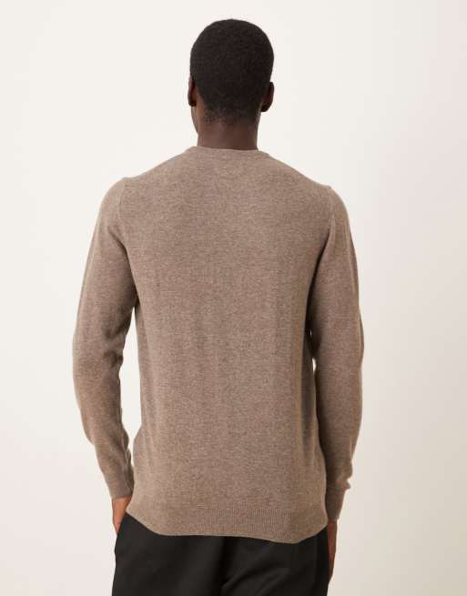 Barbour Essential lambswool crew neck sweater in dark stone - STONE, 3 of 5