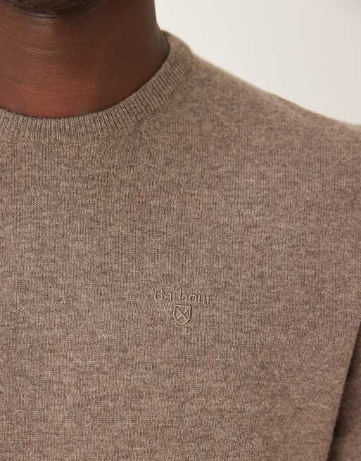 Barbour Essential lambswool crew neck sweater in dark stone - STONE, 5 of 5