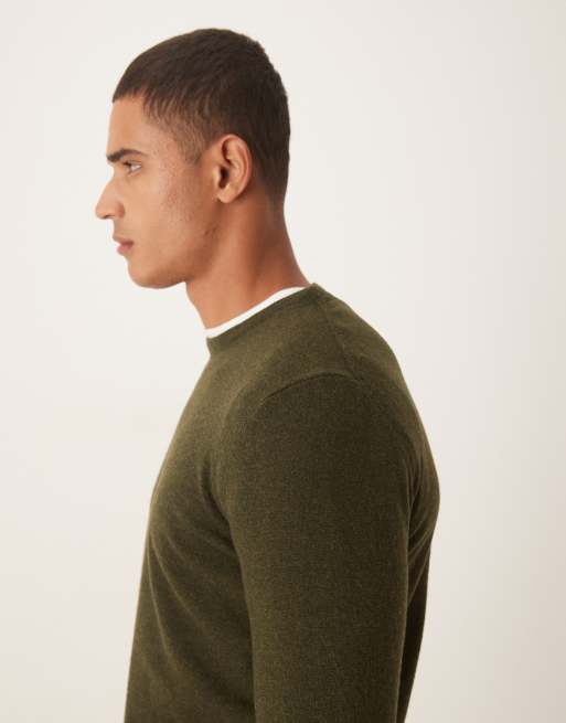 Barbour Essential lambswool crew neck sweater in seaweed, 4 of 5