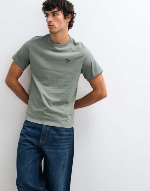 Barbour Essential Sports logo t-shirt in green, 2 of 5
