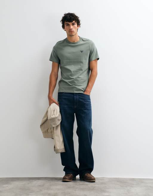 Barbour Essential Sports logo t-shirt in green, 3 of 5