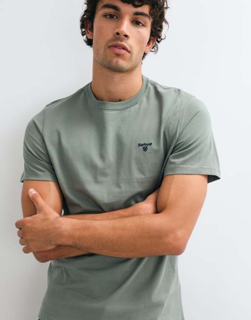 Barbour Essential Sports logo t-shirt in green, 5 of 5