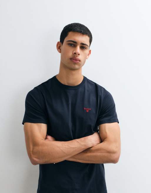 Barbour Essential Sports logo t-shirt in navy, 5 of 5