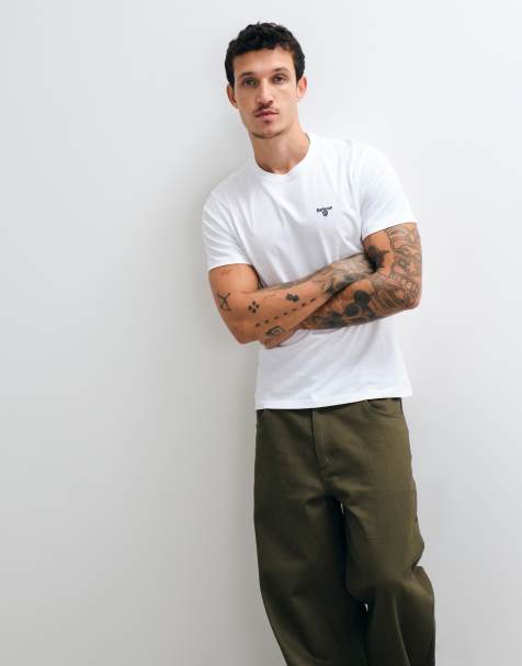 Barbour Essential Sports logo t-shirt in white - view 1