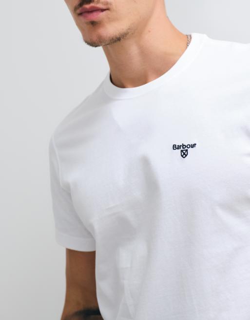 Barbour Essential Sports logo t-shirt in white, 2 of 5