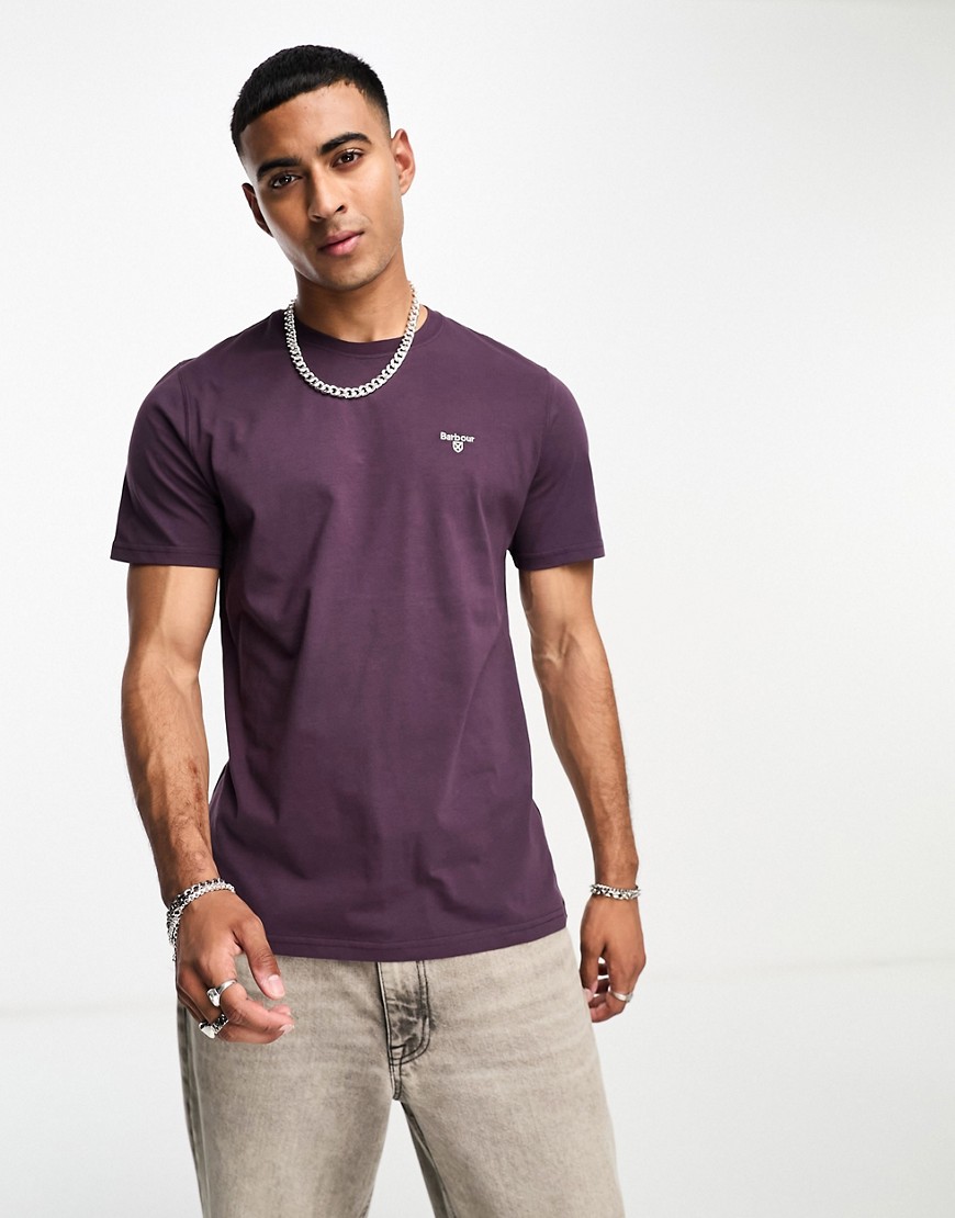 Barbour Essential sports t-shirt in burgandy-Red