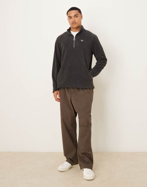 Barbour Essentials half zip fleece in charcoal marl - CHARCOAL, 2 of 5