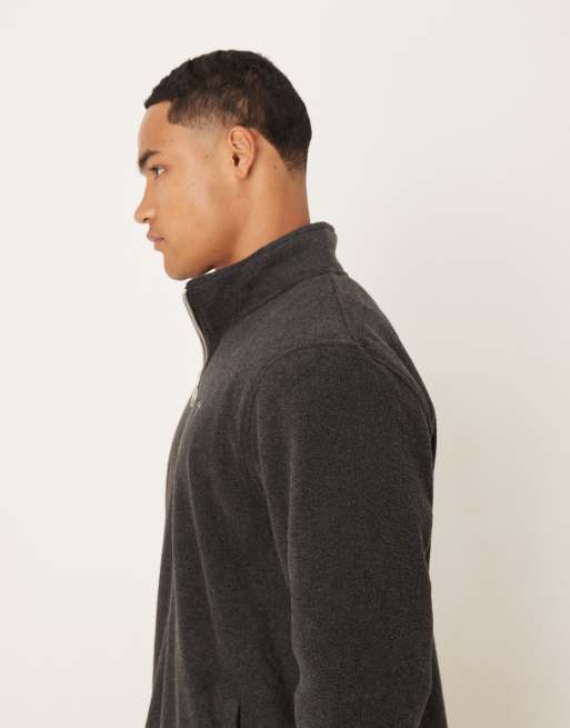 Barbour Essentials half zip fleece in charcoal marl - CHARCOAL, 4 of 5