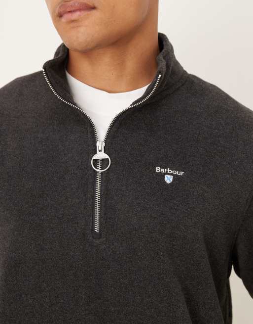 Barbour Essentials half zip fleece in charcoal marl - CHARCOAL, 5 of 5