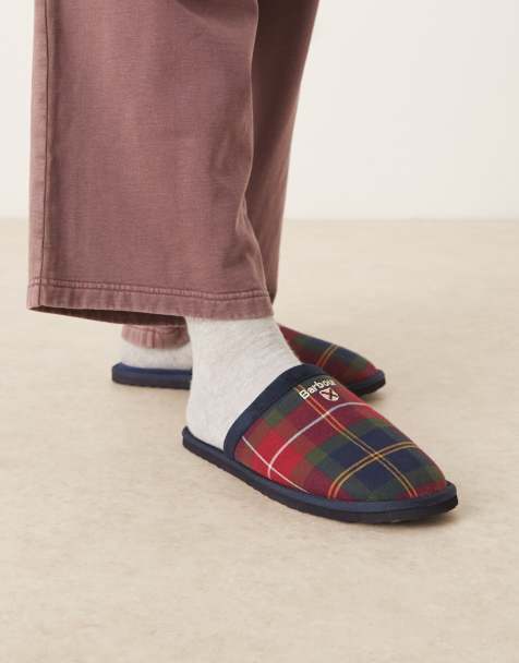 Barbour Everitt tartan mule slipper in winterberry tartan - view 1