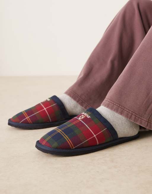 Barbour Everitt tartan mule slipper in winterberry tartan, 4 of 4