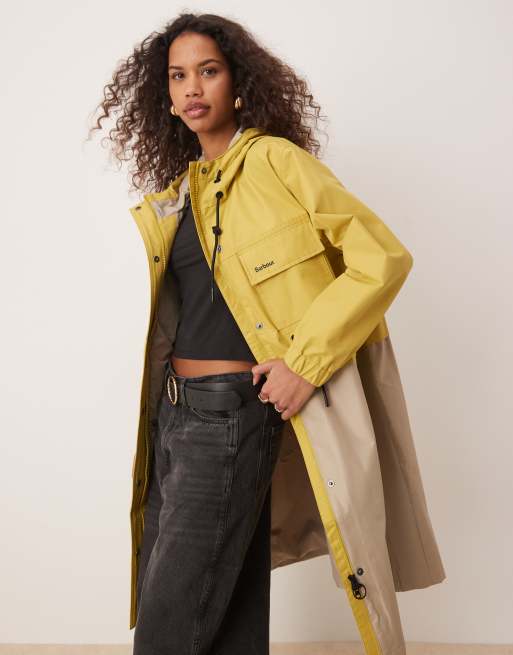 Barbour Evie showerproof rain coat in beige ASOS