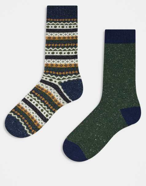 Barbour fair isle socks 2 pack in classic mix - view 1