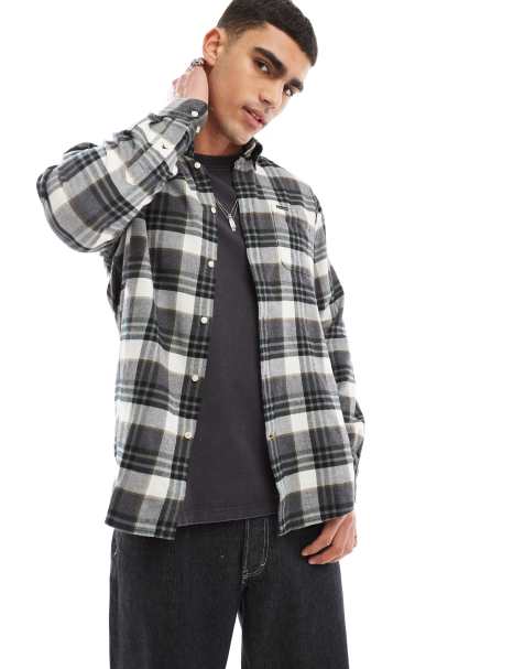 Barbour Fallbay tailored fit checked shirt in grey - view 1