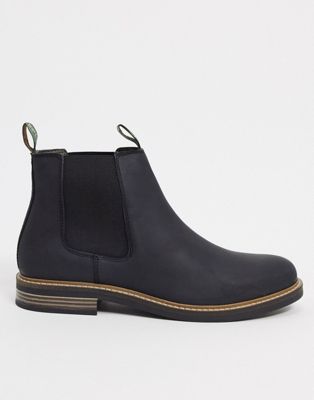 Barbour Farsley leather chelsea boots in black - ASOS Price Checker