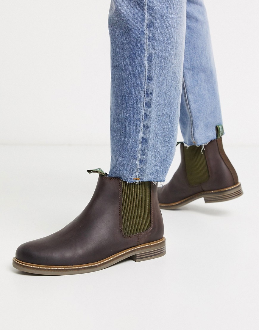 Barbour Farsley leather chelsea boots in dark brown