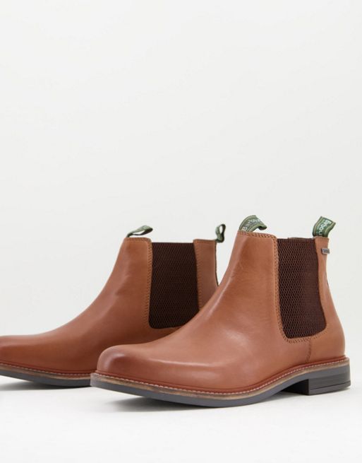 Barbour Farsley leather chelsea boots in mahogany | ASOS