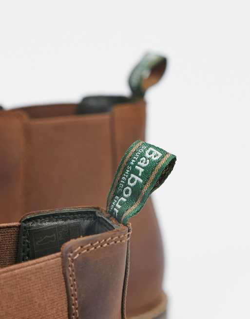 Barbour - Farsley - Stivaletti Chelsea in pelle color cuoio, 2 di 4