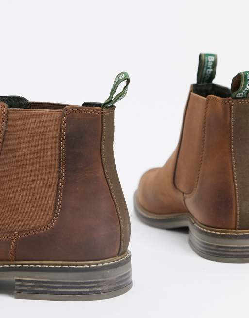 Barbour - Farsley - Stivaletti Chelsea in pelle color cuoio, 3 di 4