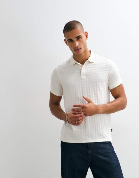Barbour Faversham short sleeve tailored logo textured polo shirt in white - view 1