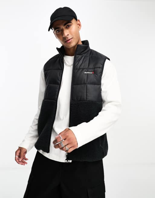 Barbour Fell fleece zip up gilet in black