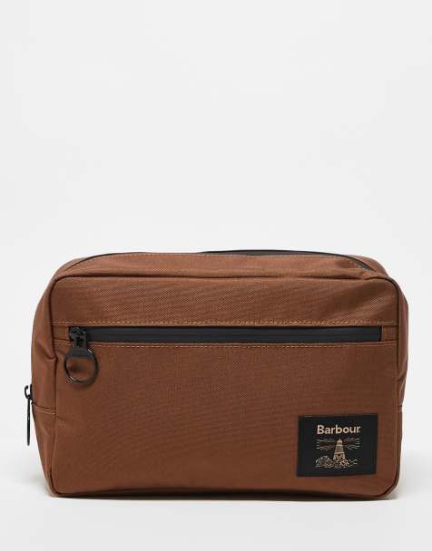 Barbour field canvas washbag in tan - view 1