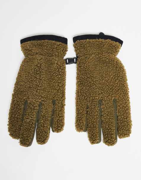 Barbour Field fleece gloves in light sage/black - view 1