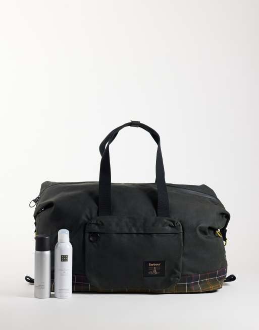 Barbour Field wax holdall bag in sage green, 2 of 4