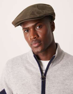 Barbour Finnean flat cap in olive-Green