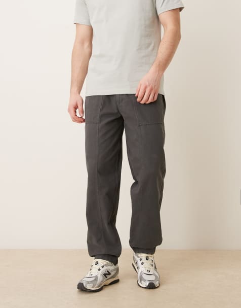Barbour Finwick relaxed fit trouser in charcoal grey