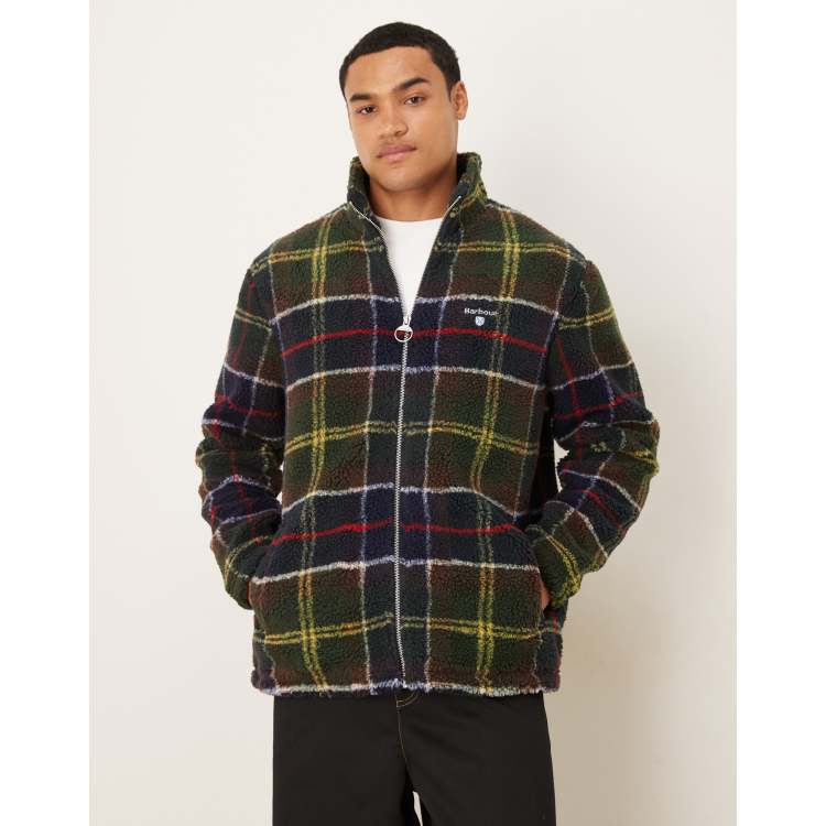 Barbour fleece zip through jacket in classic tartan | ASOS
