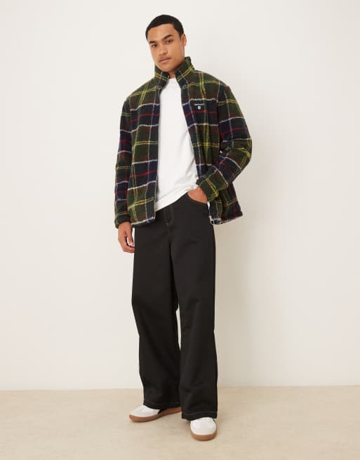 Barbour fleece zip through jacket in classic tartan | ASOS