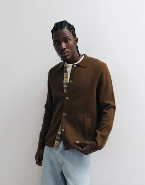 Barbour Florcombe knitted button through cardigan in brown - view 1