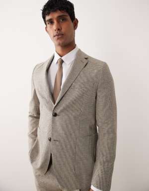 Barbour Forstone co-ord houndstooth blazer in stone