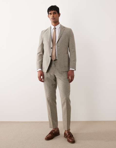 Barbour Forstone co-ord houndstooth trouser in stone - view 1